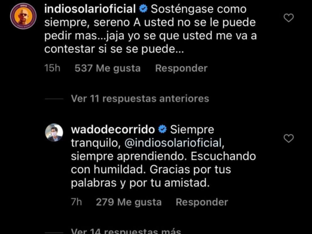 Los mensajes entre el Indio Solari y Wado de Pedro por las PASO
