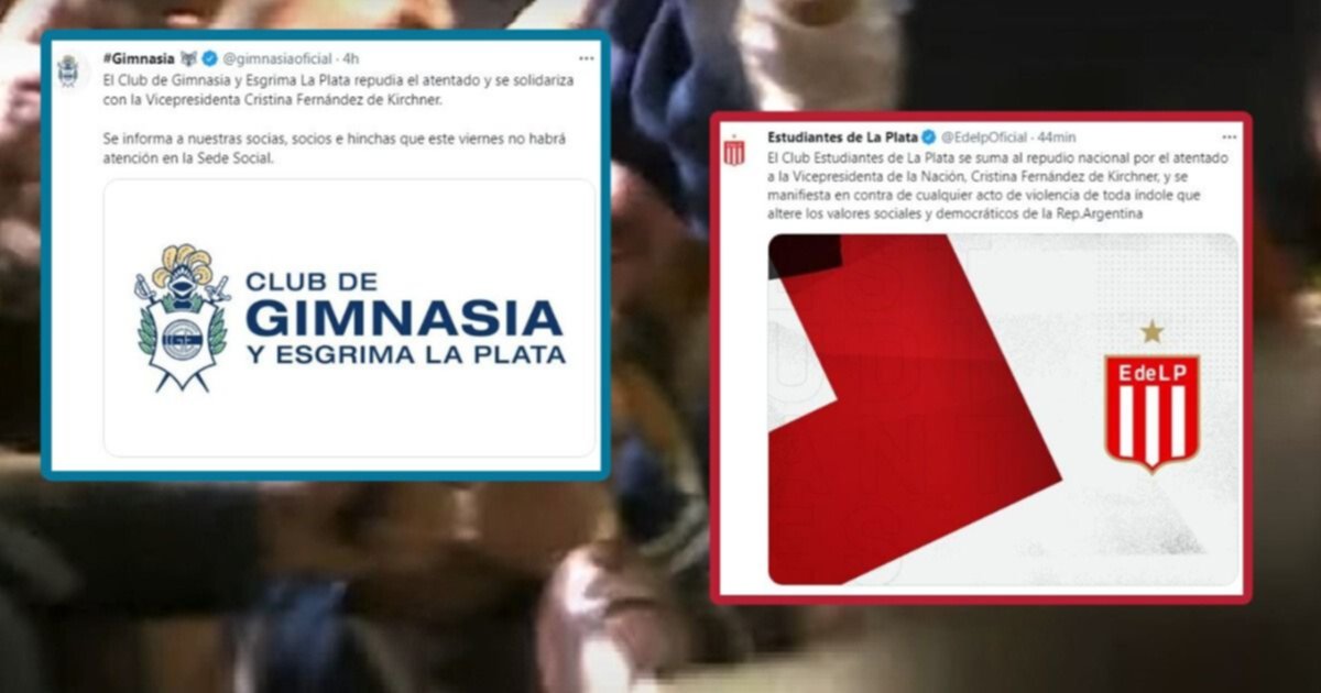 Gimnasia y Estudiantes repudiaron el intento de magnicidio y se solidarizaron con CFK