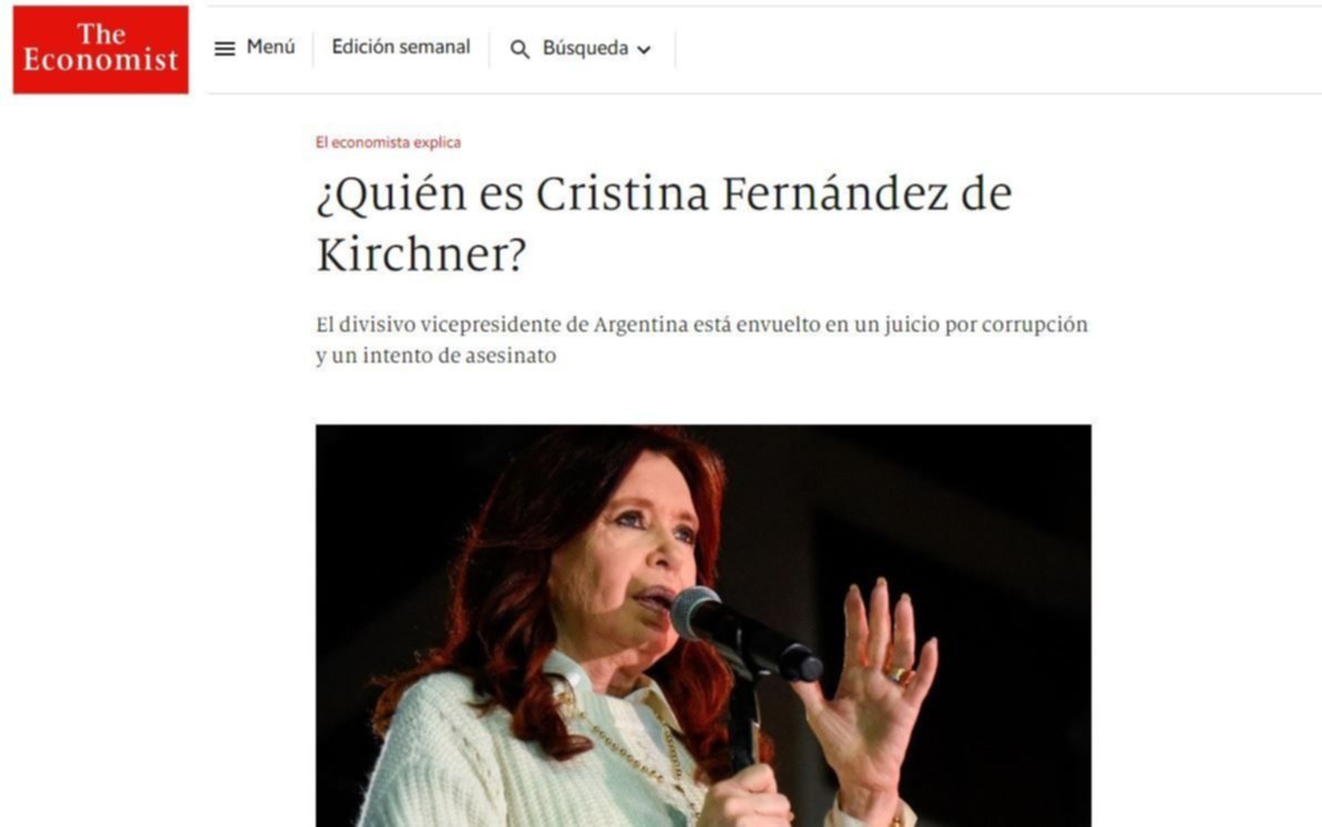 "¿Quién es Cristina Kirchner?": qué dice el artículo que le dedica The Economist