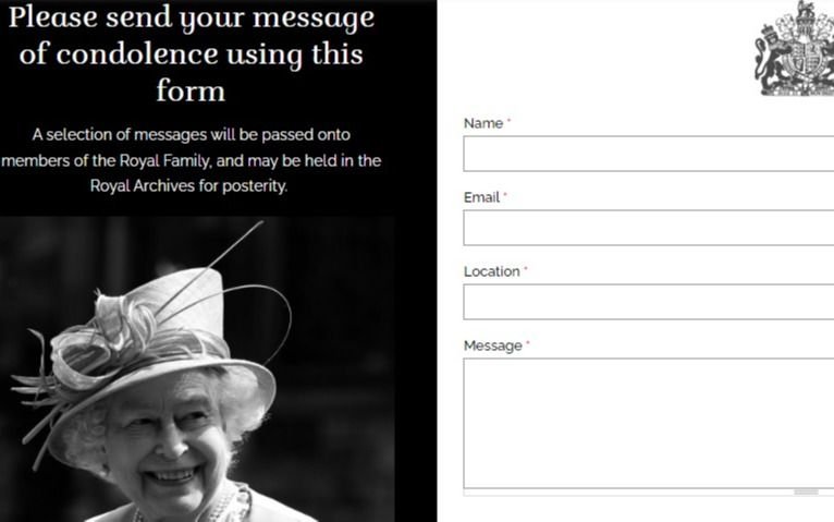 Dejale un mensaje a la reina Isabel II: Londres abrió un libro de condolencias virtual