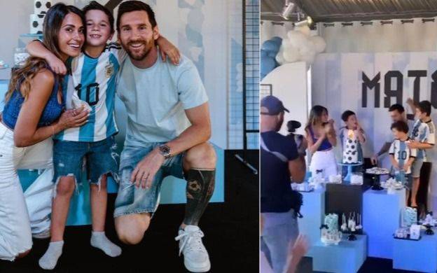 Palpitan el Mundial: Mateo Messi celebró su cumpleaños con una temática de la Selección argentina