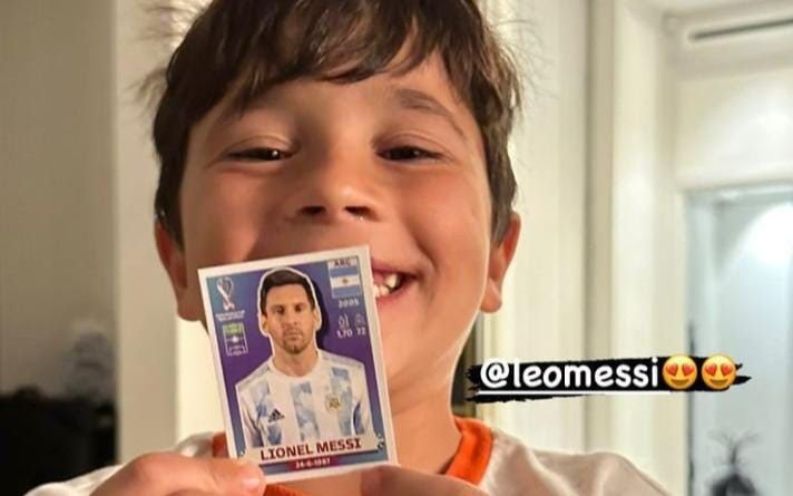 La figurita de papá: la emoción de Mateo Messi impactó en las redes sociales