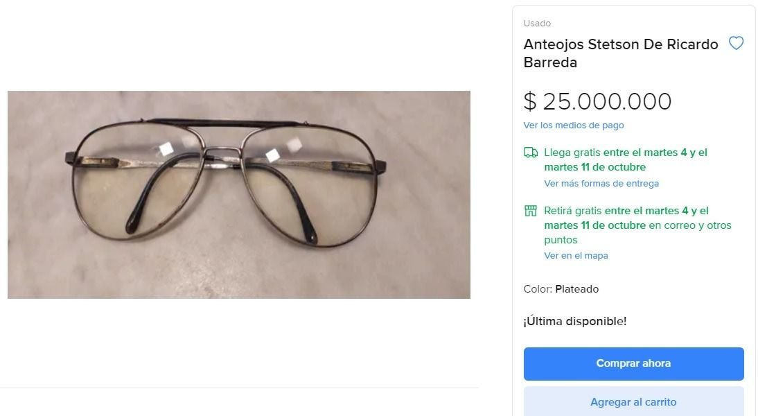 Insólito: venden anteojos de Barreda a $25 millones y la publicación explota de comentarios