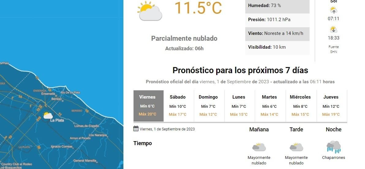 Pronóstico del tiempo en La Plata.- La tormenta de Santa Rosa 2023 llega esta noche: cómo impactará en la Región