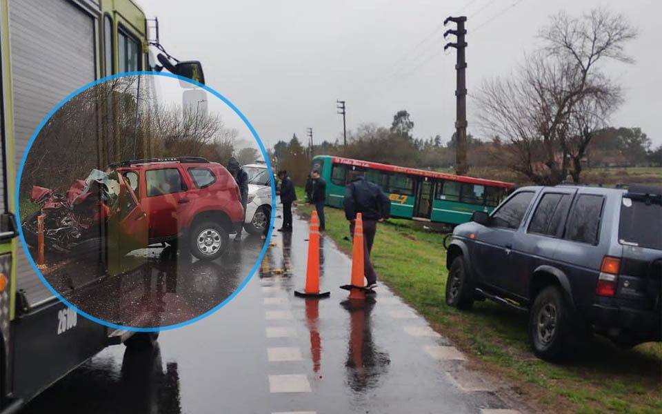 Choque frontal y muerte en La Plata entre un micro y una camioneta 