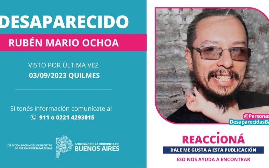Buscan a un hombre desaparecido que necesita asistencia médica