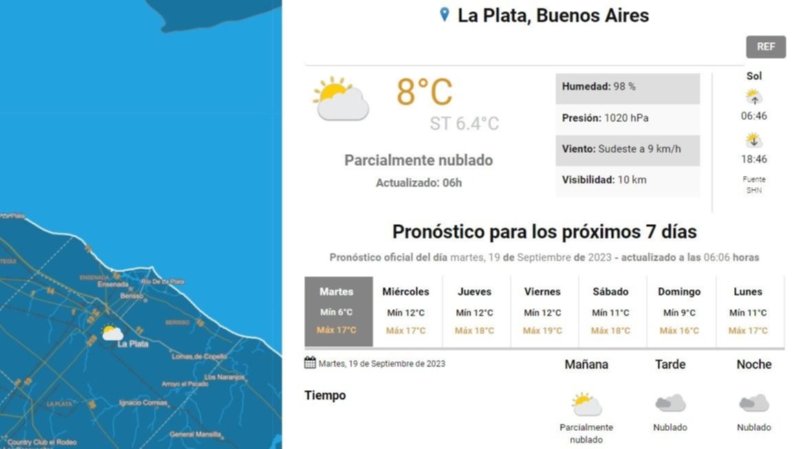 Pronóstico del tiempo para La Plata.- A preparar el paraguas que vuelven las lluvias: día por día, así estará el clima, según el SMN