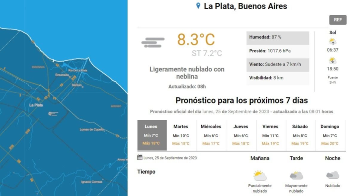 Pronóstico del tiempo para La Plata.- Atención que vuelven las lluvias: para cuándo se esperan, según el SMN
