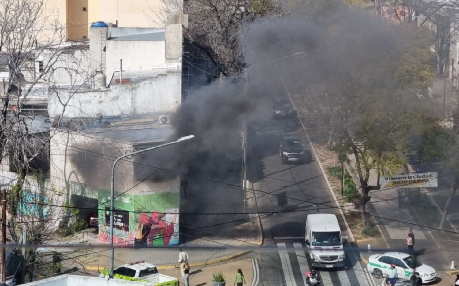 Alarma por un incendio en diagonal 73 y 17