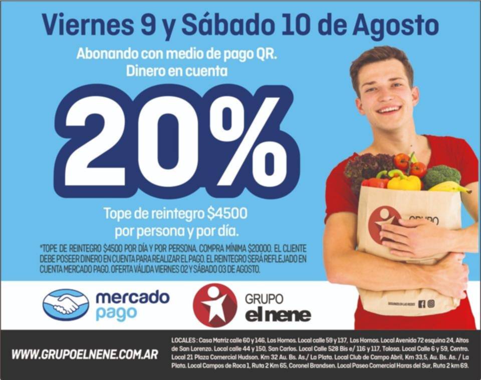 Sábado de 20% de descuento en El Nene con Mercado Pago