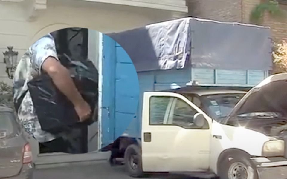 VIDEO. Flete de "culata" y bolsas de consorcio: la mudanza de Roberto García Moritán para abandonar la casa de Pampita