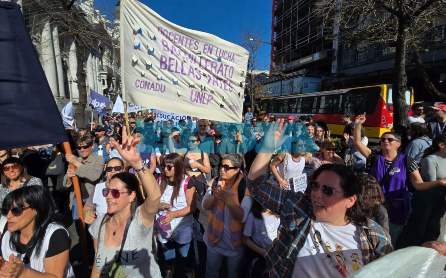 Universitarios marcharon por las calles de La Plata en otra semana de protestas 