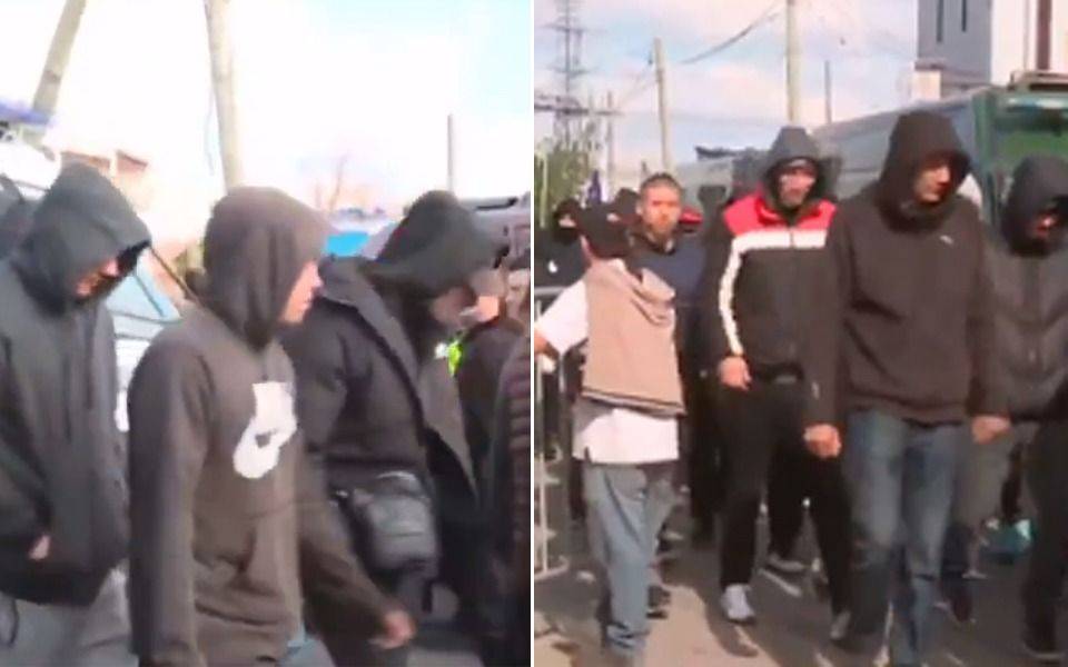 Viral | El ingreso "libre" de los encapuchados en el acto de Javier Milei en Moreno