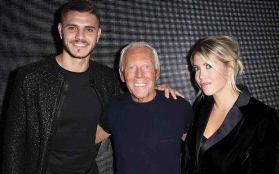 Wanda Nara y Mauro Icardi no se sueltan: el insólito gesto de ambos al despedir a Giorgio Armani