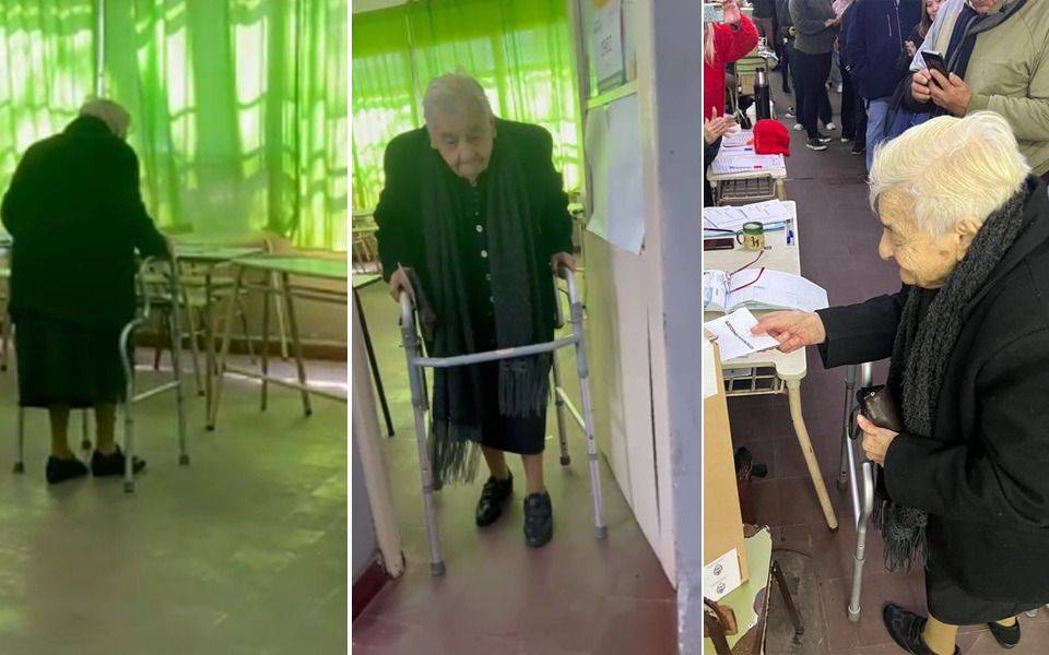 La Plata: Ángela, la mujer de 100 años fue a votar y se llevó el aplauso de toda la mesa