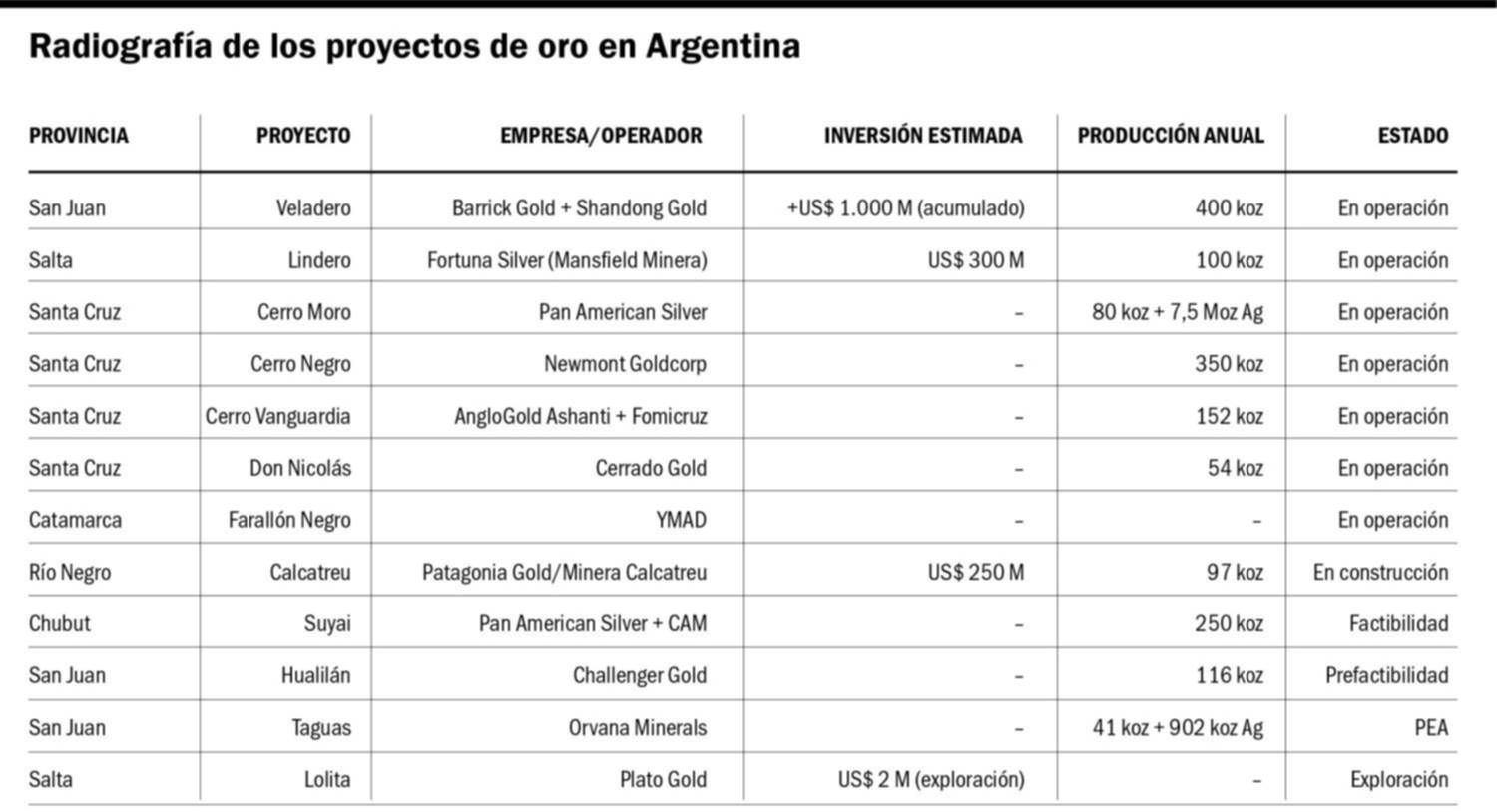 Argentina y el oro: proyectos millonarios, nuevas minas y el RIGI para atraer inversiones