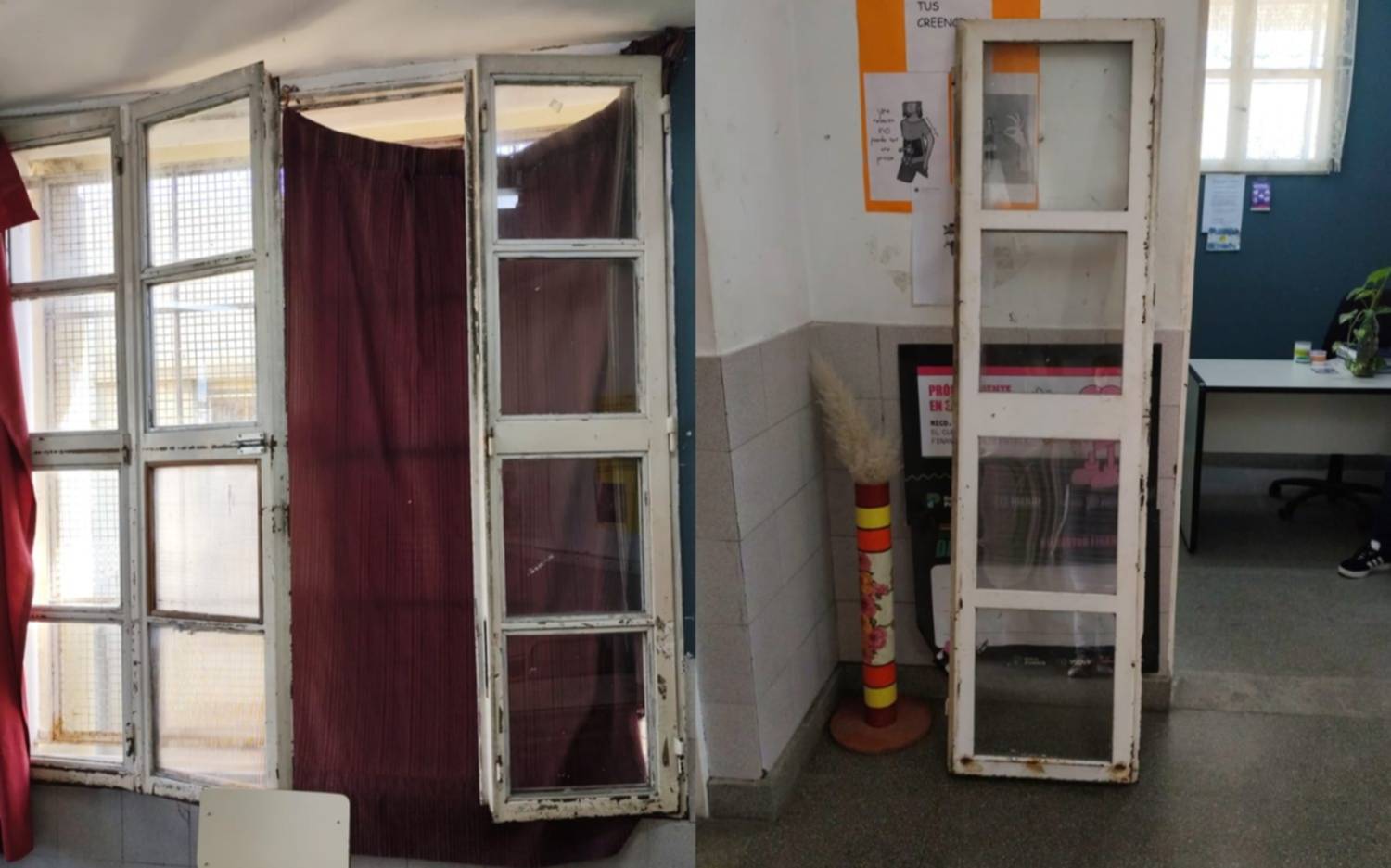 “La atajaron los estudiantes”: se cayó una ventana en un colegio de La Plata