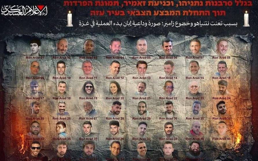 Los 48 rehenes: las fotos y la provocación de Hamás a Israel