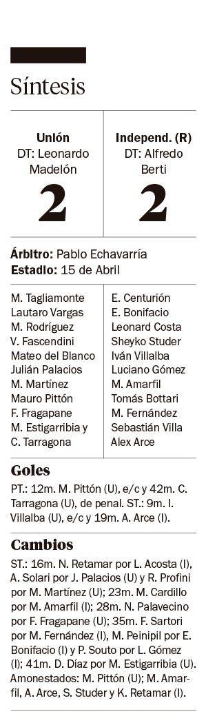 Unión empató y alcanzó la punta