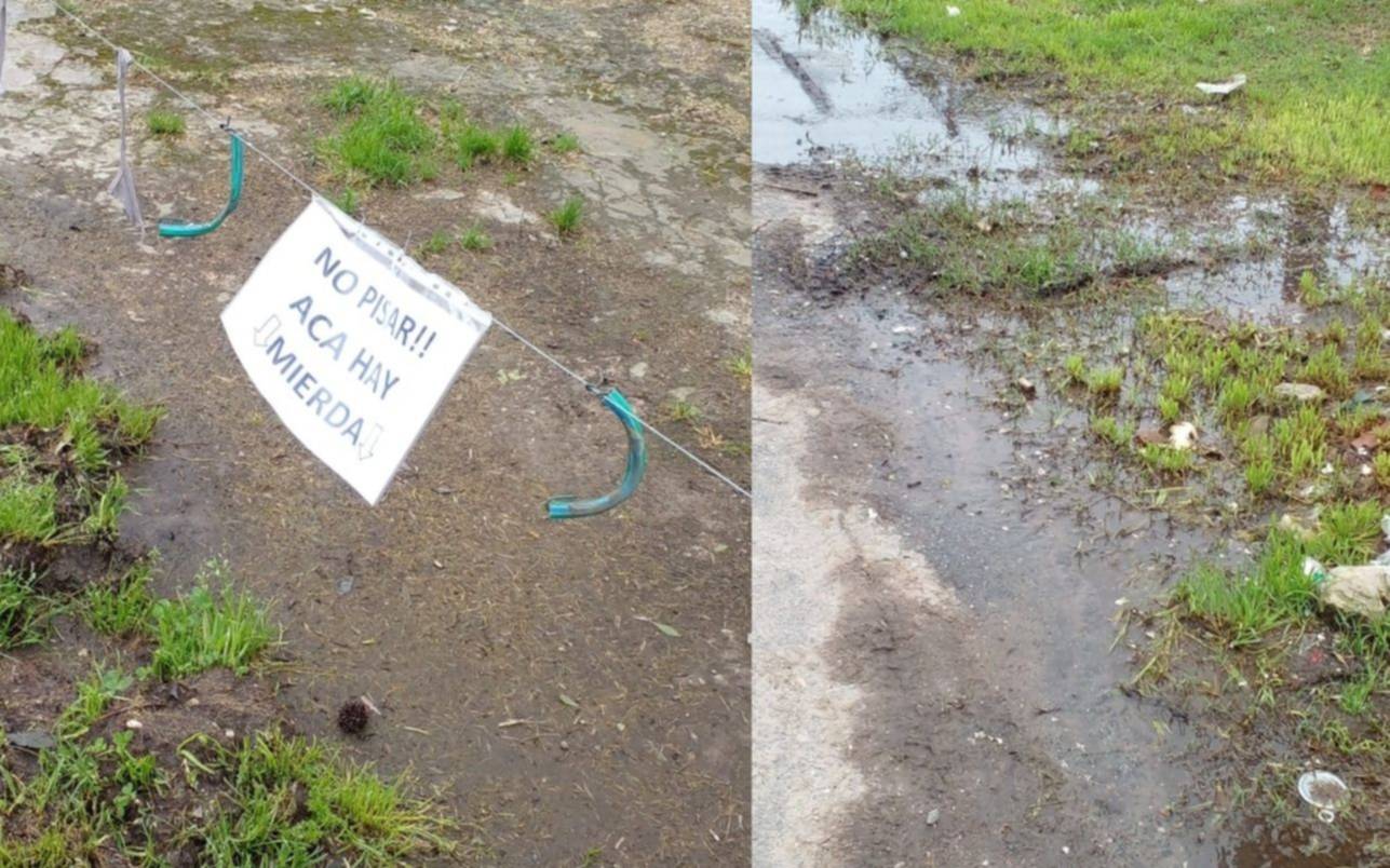 Desborde cloacal en Gonnet: vecinos no puede circular por la vereda