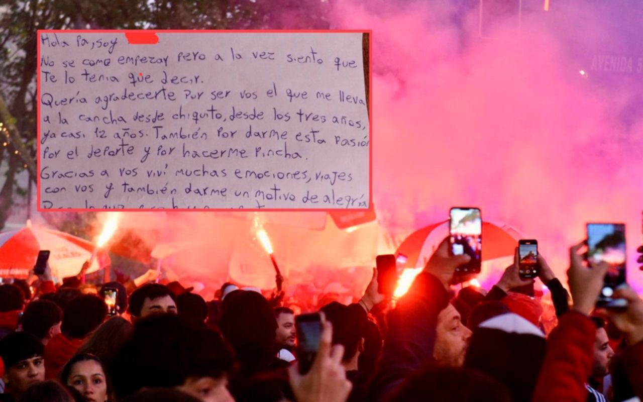 “Pase lo que pase”: La emotiva carta de un nene pincha a su papá, en la previa de Estudiantes - Flamengo
