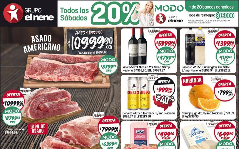 En El Nene, 20% de descuento con Modo: las ofertas para este fin de semana 