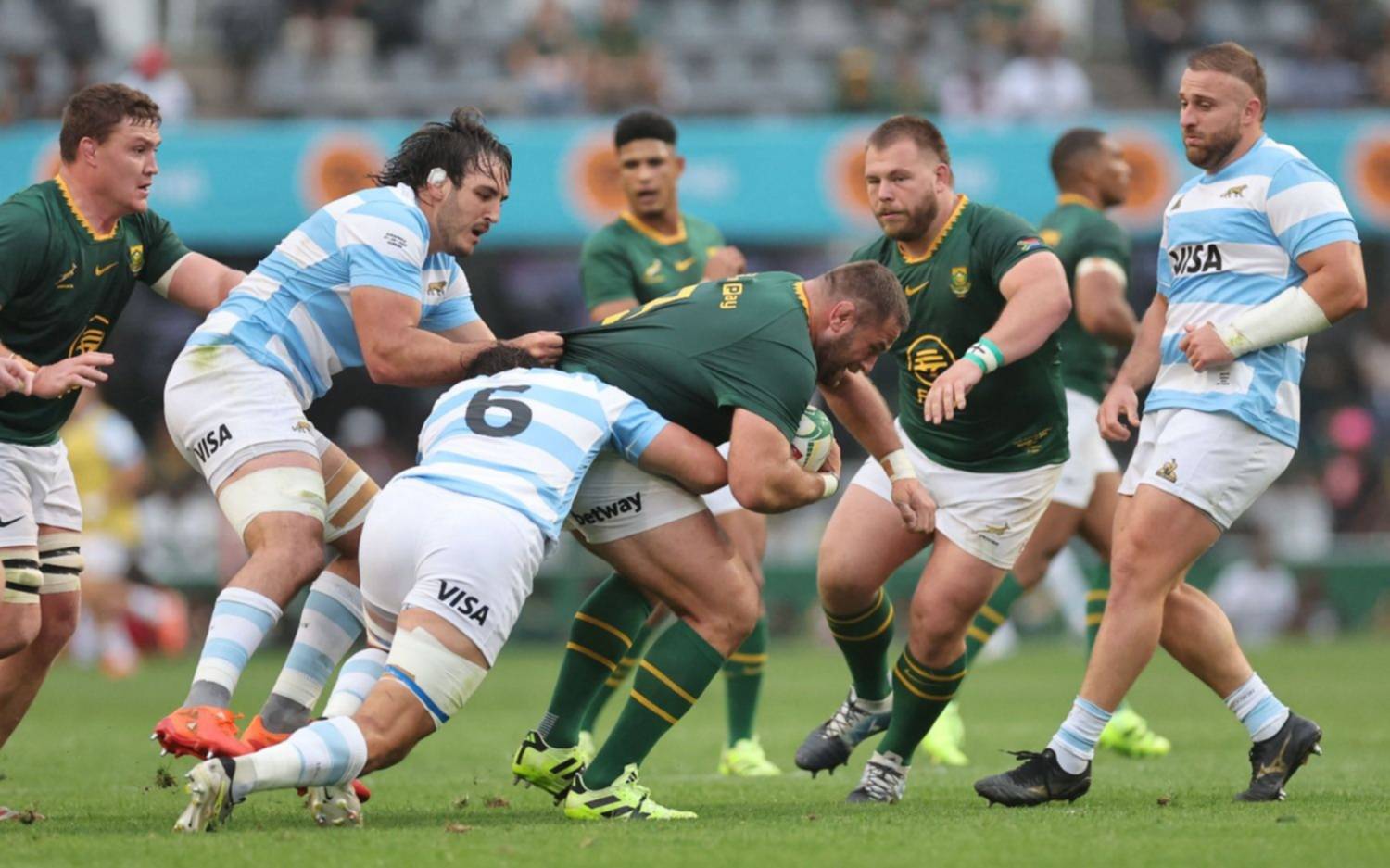 En un partido durísimo Los Pumas le presentan batalla a los Springboks