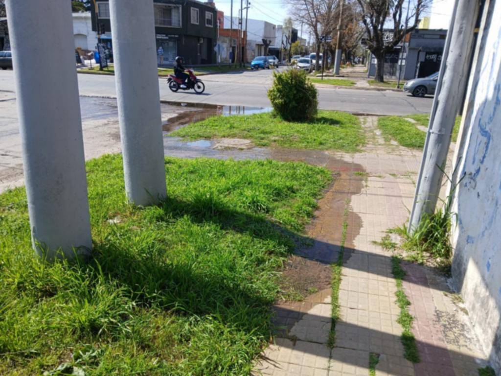 Insisten en reclamar por una pérdida de agua en 74 entre 118 y 120