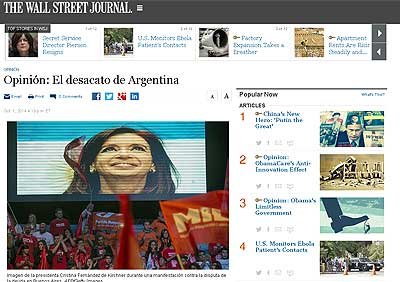 Dura editorial del Wall Street Journal sobre el desacato de la Argentina