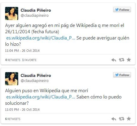 Anunciaron en Wikipedia la muerte de
Claudia Piñeiro y ella pidió ayuda