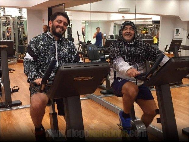 Diego y su hijo se entrenan juntos