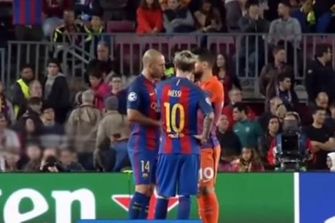 Dialogo entre tres: Messi, Agüero y Mascherano se cruzaron en el choque entre Barcelona y el City