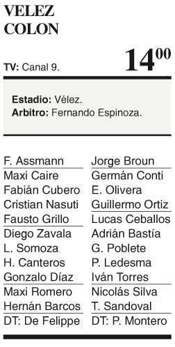 Vélez, con el debut de De Felippe, sale a ganar