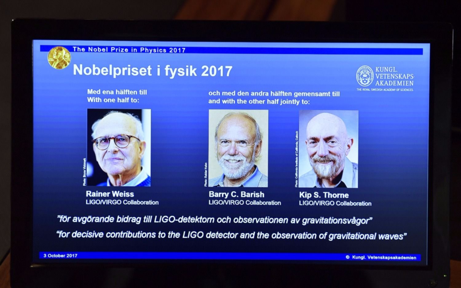 El Premio Nobel de Física, compartido entre un alemán y dos estadounidenses
