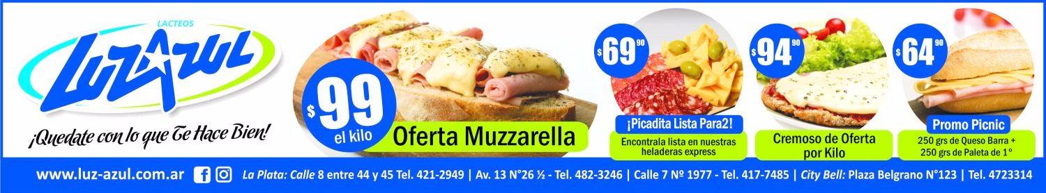 Picadas, pizzas y mucho más en lácteos Luz Azul
