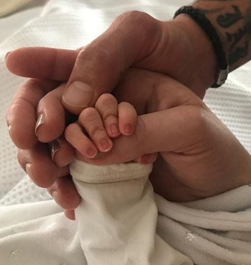 Agustina Kämpfer y una tierna foto de su hijo Juan con su papá
