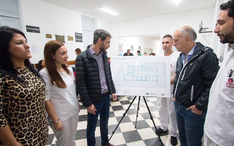 Grindetti supervisó el inicio de obras en la unidad sanitaria de Lanús Oeste