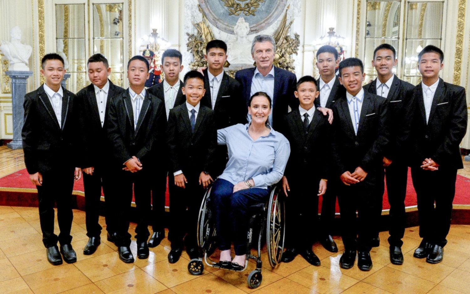 Macri recibió a los nenes tailandeses que estuvieron atrapados en una cueva