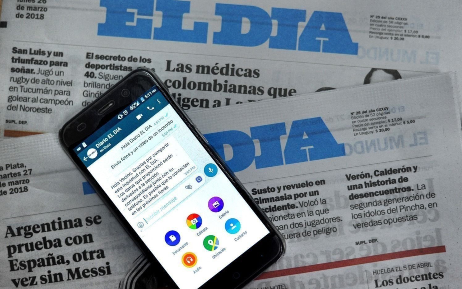 Conectate con EL DIA a través de Whatsapp