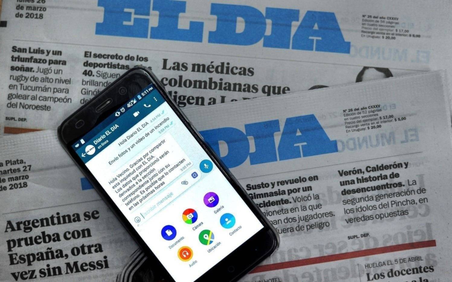 EL DIA en WhatsApp: envíe su reclamo, denuncia o inquietud al 2214779896