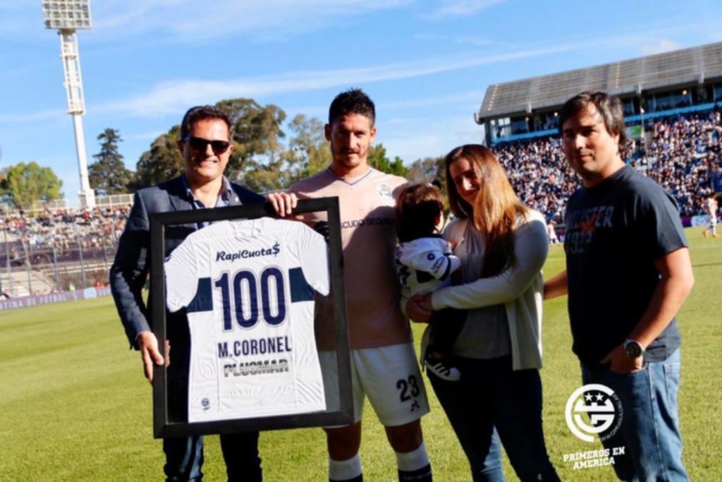 El defensor Maximiliano Coronel, cumplió 100 partidos en Gimnasia