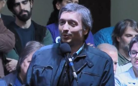 "Vengo a traer felicitaciones de la compañera Cristina", dijo Máximo Kirchner a la CGT