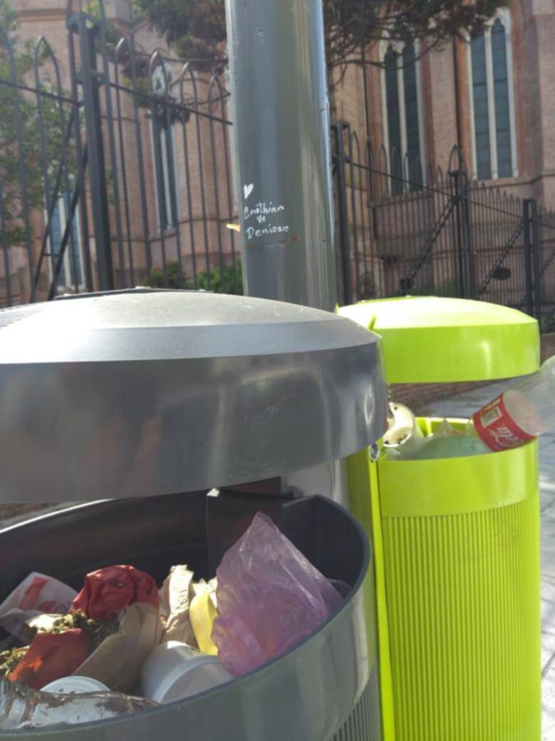 Piden que desagoten cestos de basura en el centro