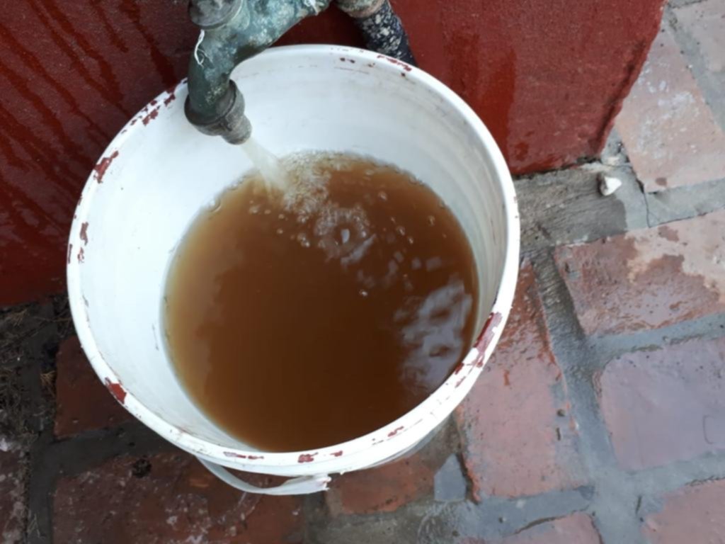 Agua marrón en zonas de Gonnet y Villa Castells