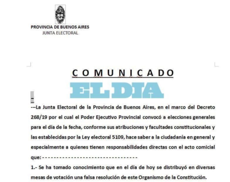 Una resolución falsa prohibía cortar boleta