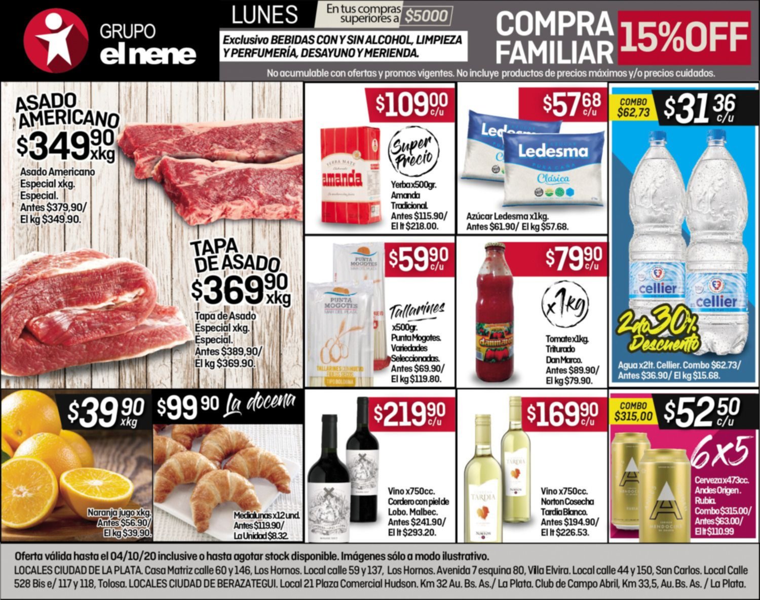 Todos los lunes 15% de descuento en tus compras superiores a $5000
