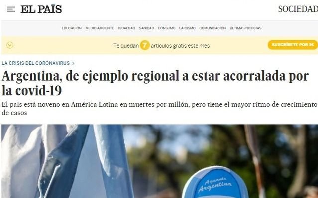 El duro análisis que hizo el diario El País sobre cómo manejó Argentina el coronavirus