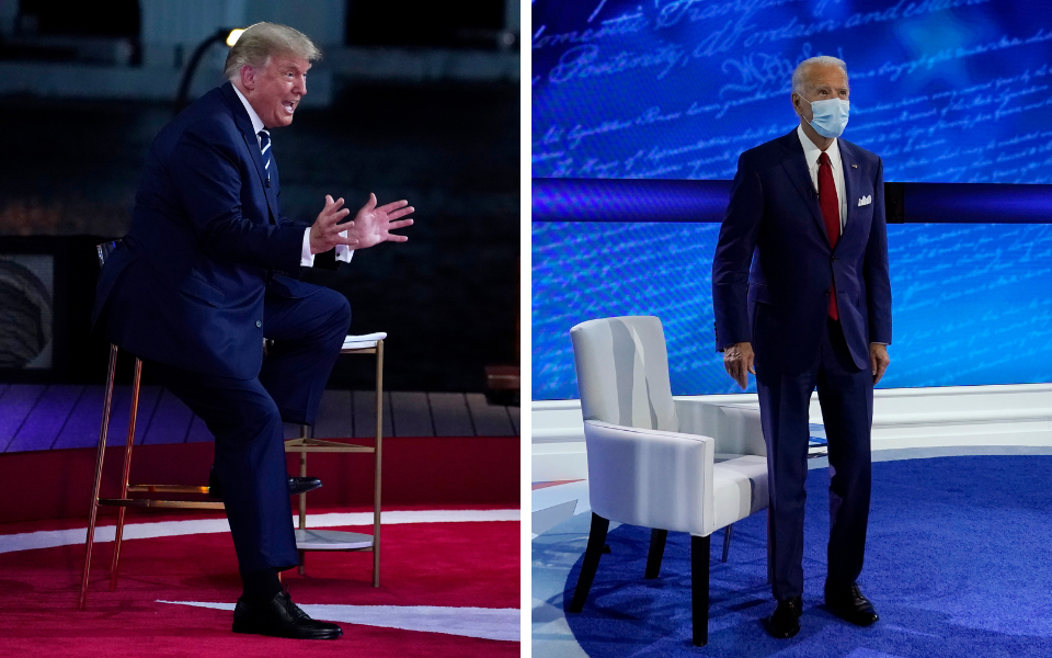 A 19 días de las elecciones, Trump y Biden se "enfrentaron" en un duelo televisivo
