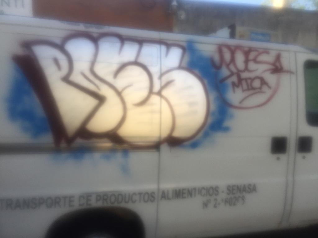 A los grafitis vandálicos no los frenó la cuarentena y ya dañan hasta vehículos