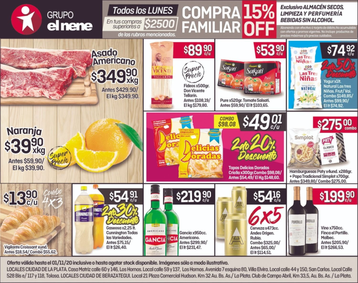 Todos los lunes 15% de descuento en tus compras superiores a $2500